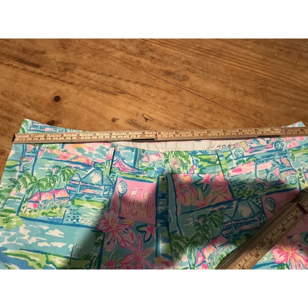 Lilly Pulitzer Mens Beaumont Shorts 38 Honda Classic Golf Print Cotton Stretch